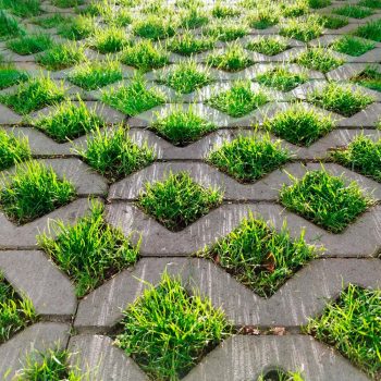 Pisos intertravados-grama